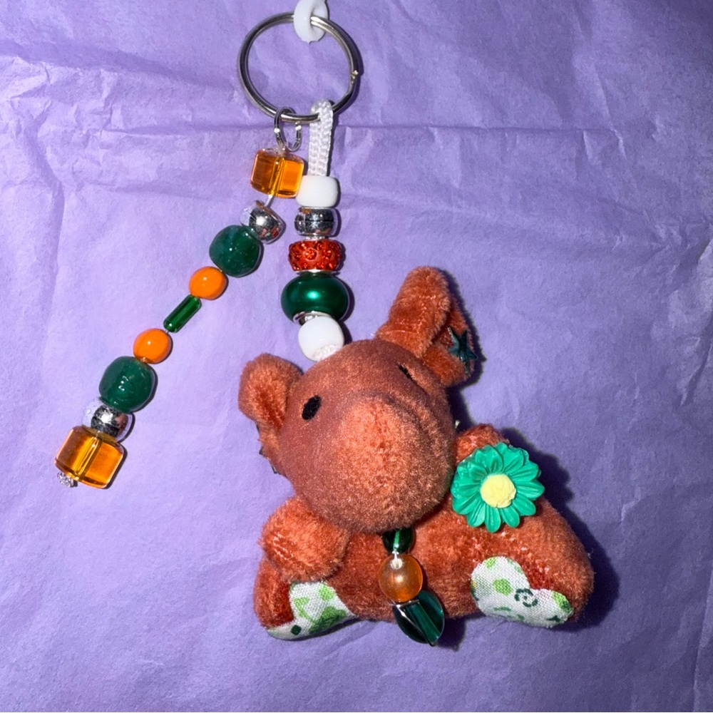 Brown Plush Backpack Bag Charm Buddy
